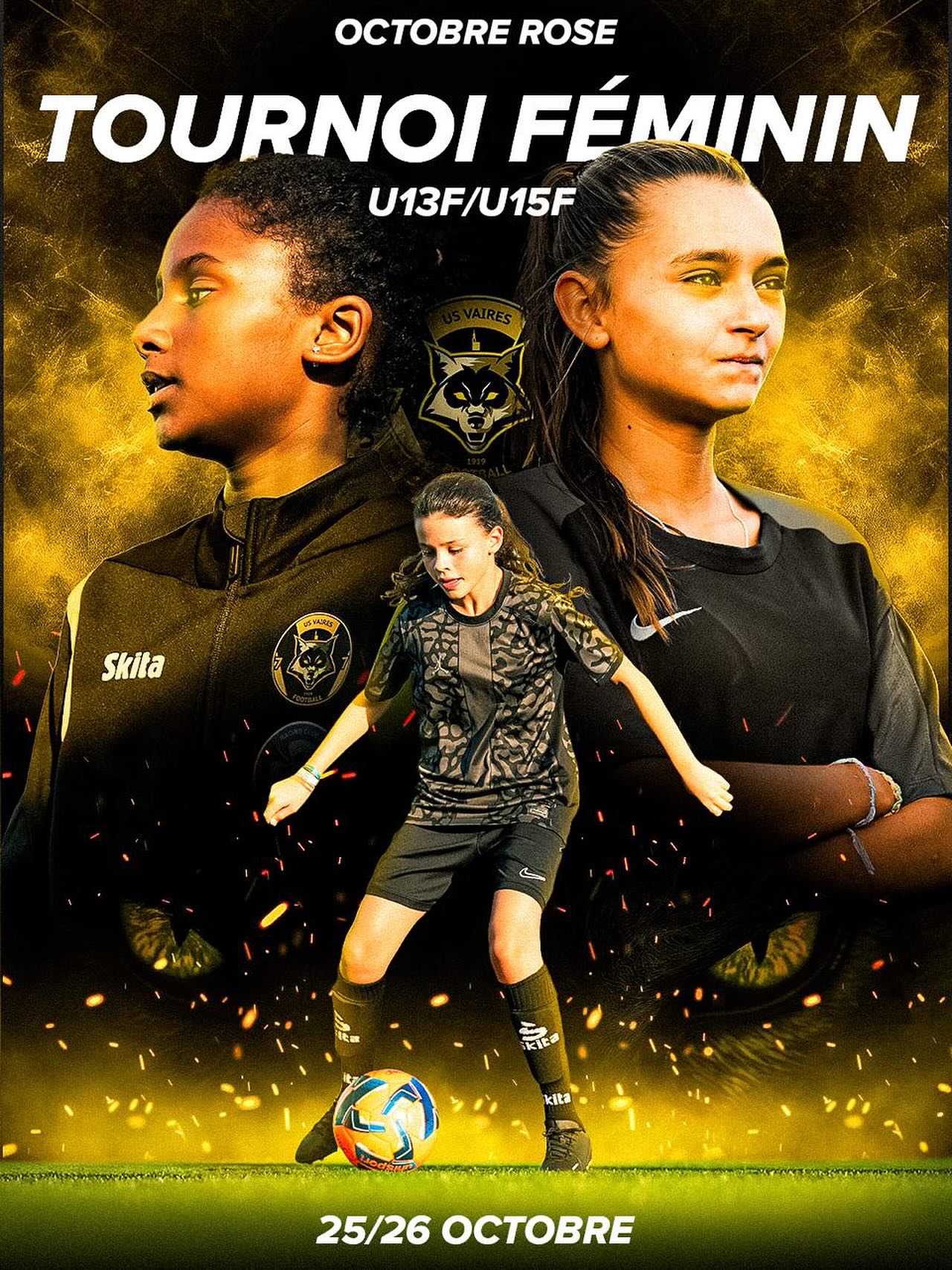 Affiche officielle du tournoi Octobre Rose U13F et U15F